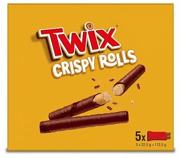 Twix Milk Chocolate Crispy Rolls Snack Bar 5 Pack Multipack 112,5g