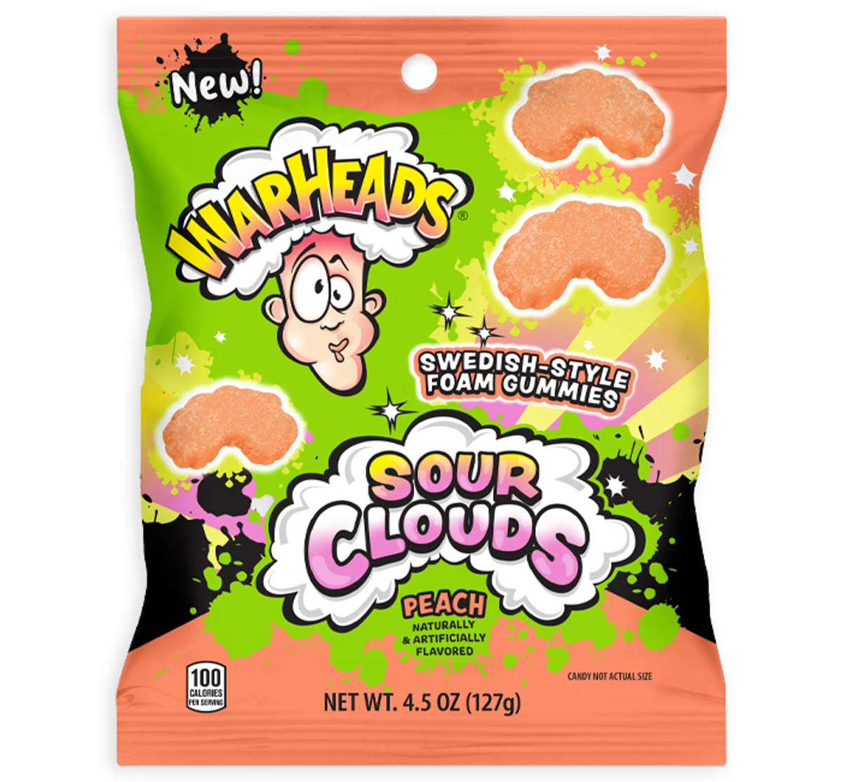Warheads Sour Clouds Peach 127g