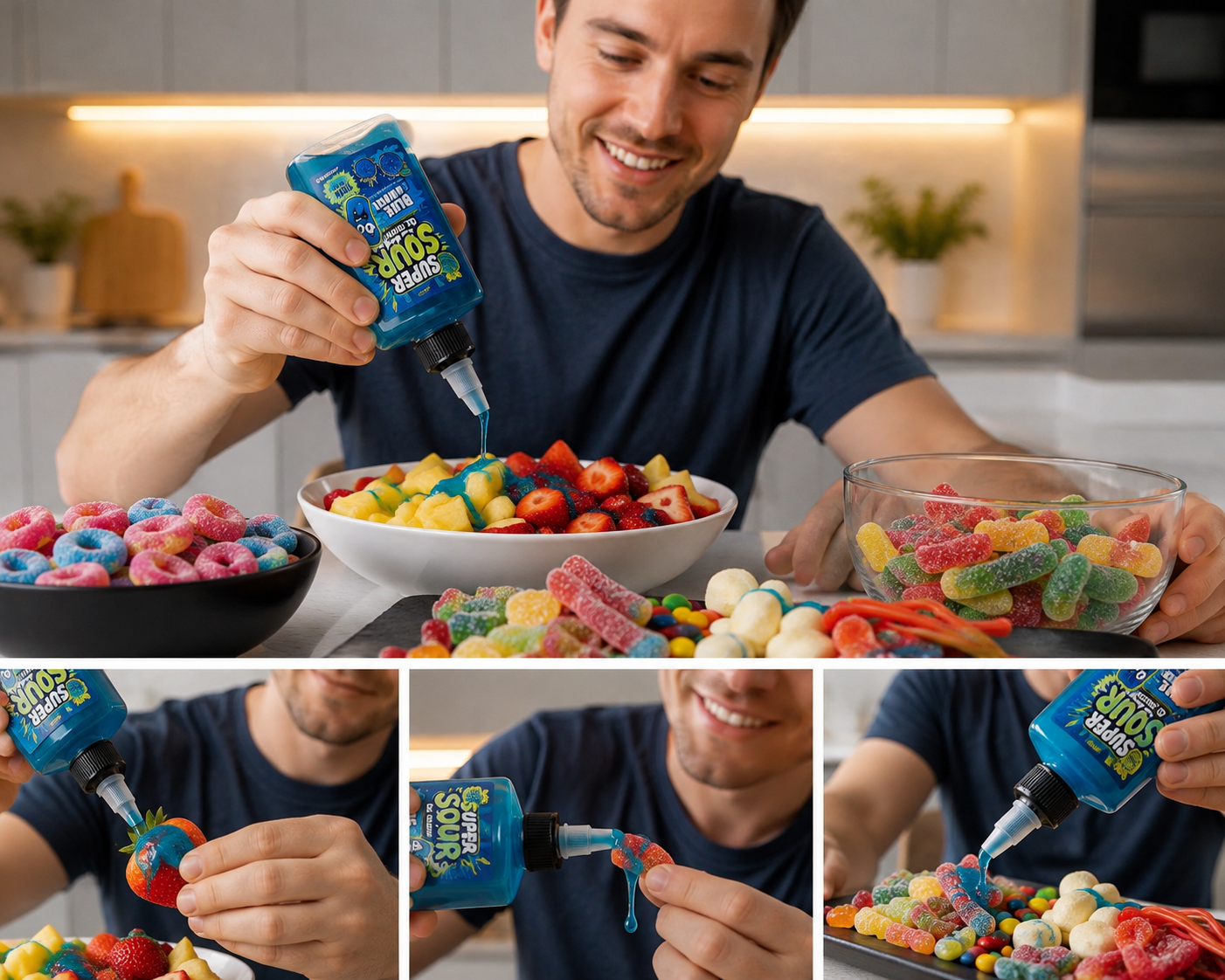 Super Sour Blue Raspberry Gel Candy 100ml