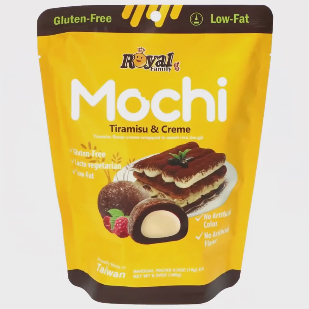 Last inn video: Royal Family Mochi Tiramisu &amp; Creme 120g